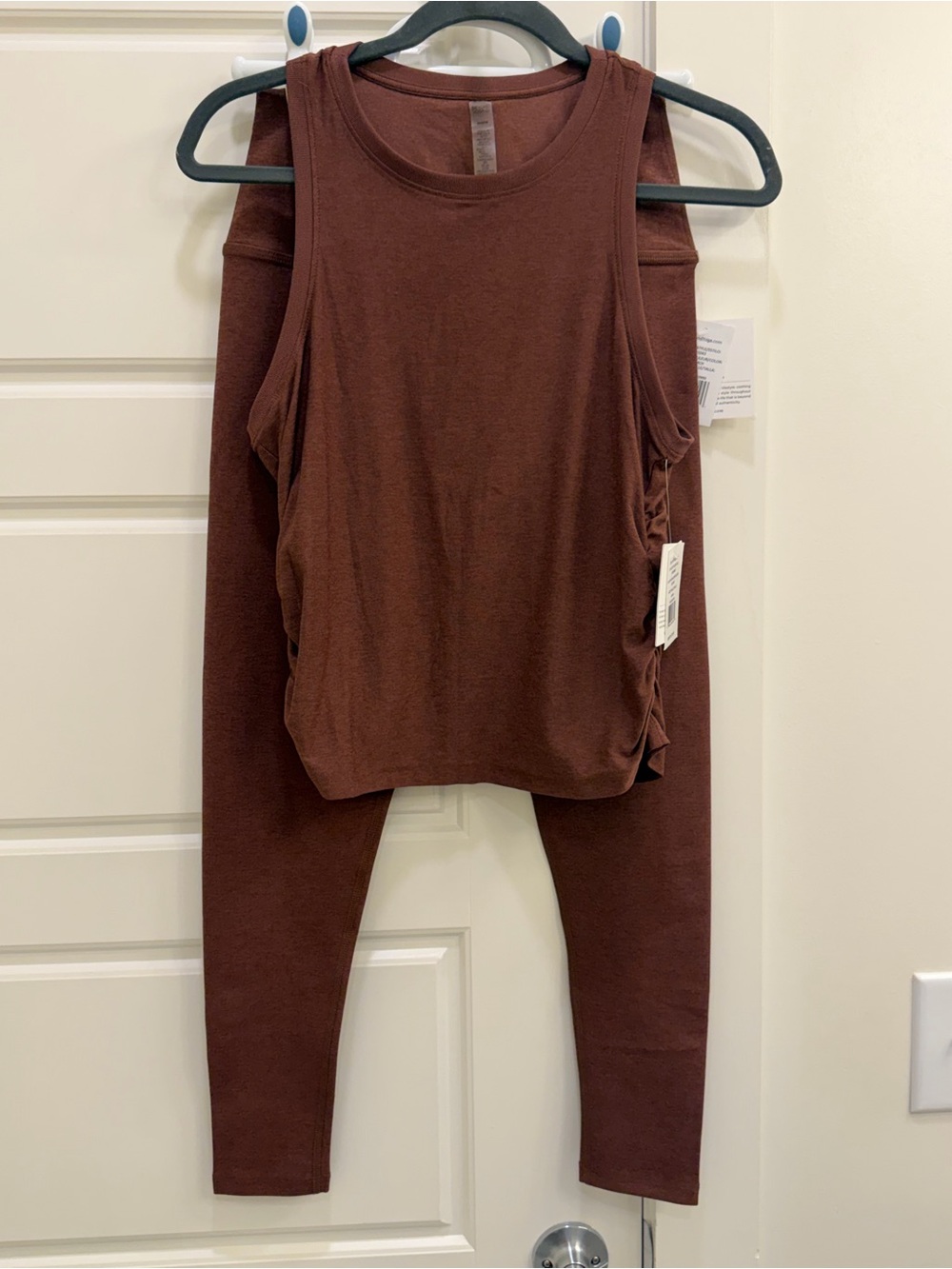 Beyond Yoga: Women's Brown Tank Top & Legging Set